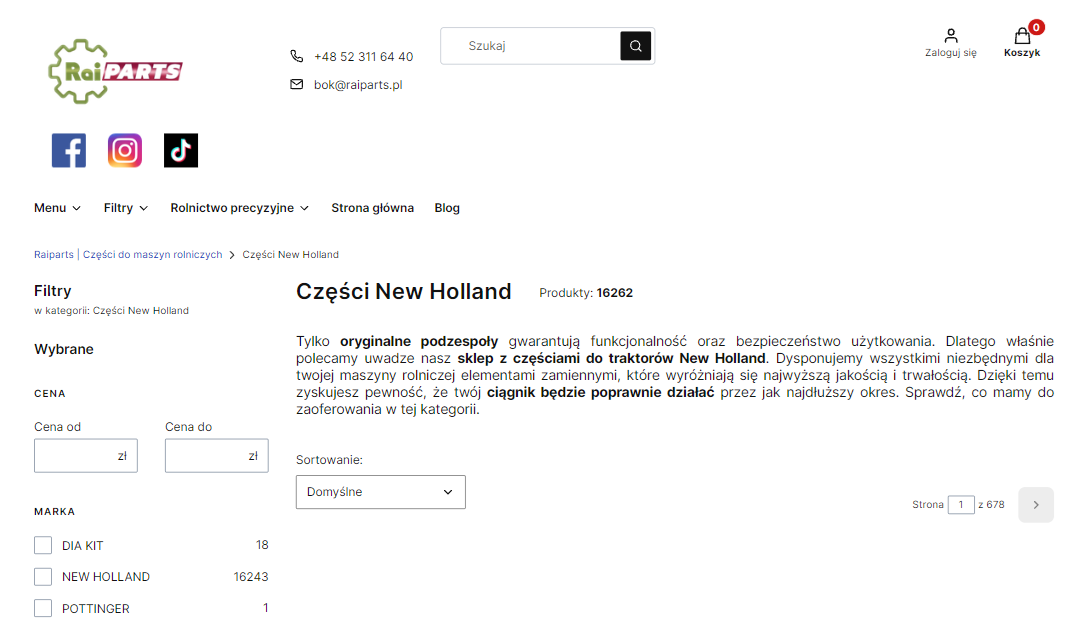 Filtry, paski, łożyska - części New Holland, które chronią przed dużą awarią