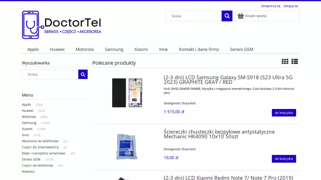 Zrzut ekranu strony